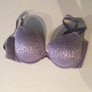 Victoria Secret Metallic Gray Leopard Print Bra